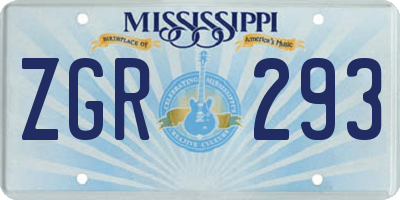 MS license plate ZGR293