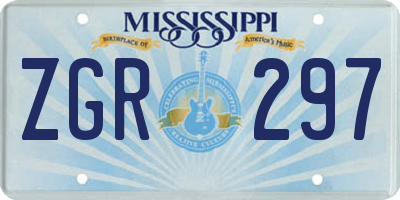 MS license plate ZGR297