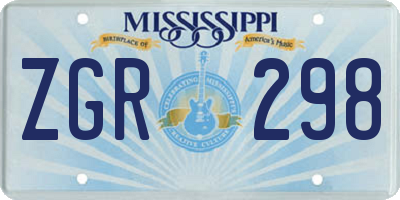 MS license plate ZGR298