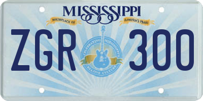 MS license plate ZGR300