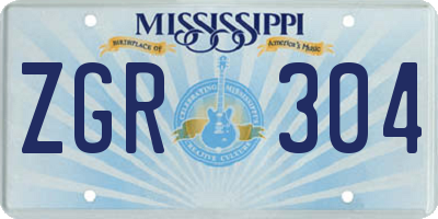 MS license plate ZGR304