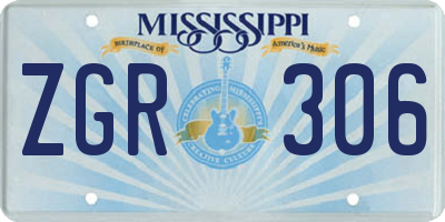 MS license plate ZGR306