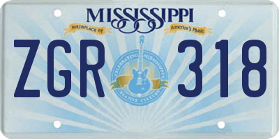MS license plate ZGR318