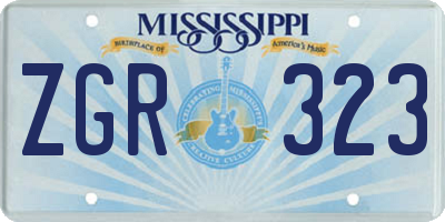 MS license plate ZGR323