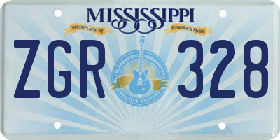 MS license plate ZGR328