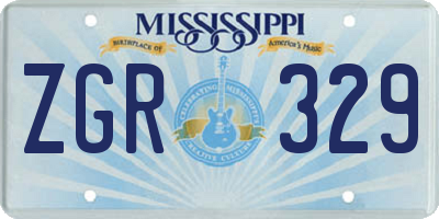 MS license plate ZGR329