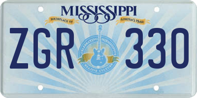 MS license plate ZGR330