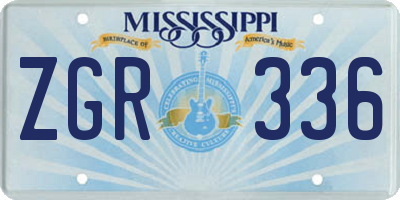 MS license plate ZGR336