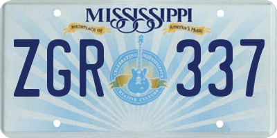 MS license plate ZGR337