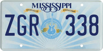 MS license plate ZGR338