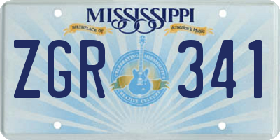 MS license plate ZGR341