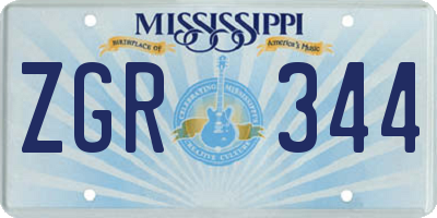 MS license plate ZGR344