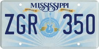 MS license plate ZGR350