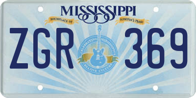 MS license plate ZGR369