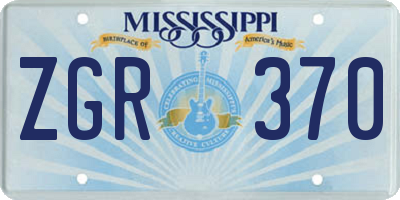 MS license plate ZGR370