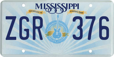 MS license plate ZGR376