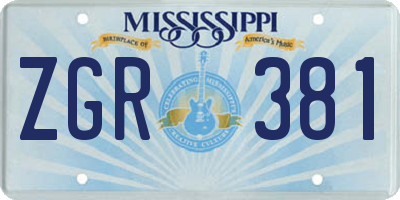 MS license plate ZGR381