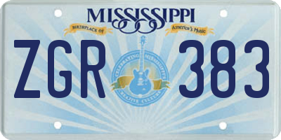 MS license plate ZGR383