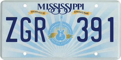 MS license plate ZGR391