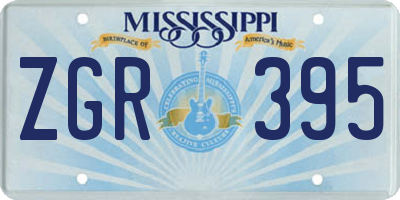 MS license plate ZGR395