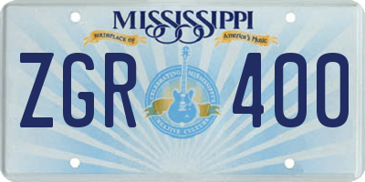 MS license plate ZGR400