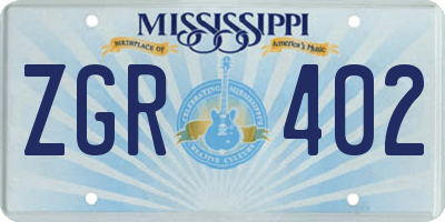 MS license plate ZGR402