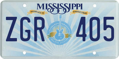 MS license plate ZGR405