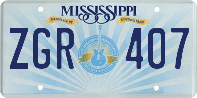 MS license plate ZGR407