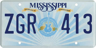 MS license plate ZGR413