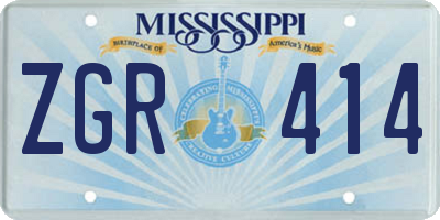 MS license plate ZGR414