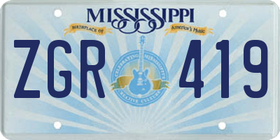 MS license plate ZGR419
