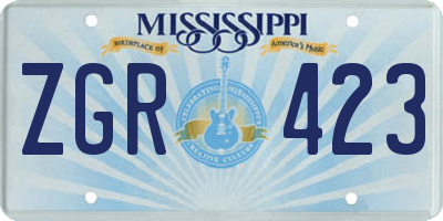 MS license plate ZGR423