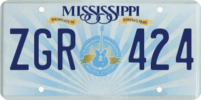 MS license plate ZGR424