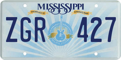 MS license plate ZGR427