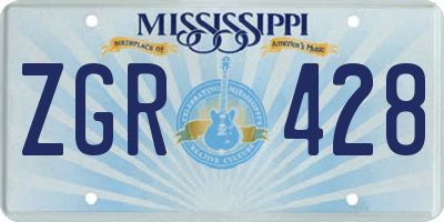 MS license plate ZGR428