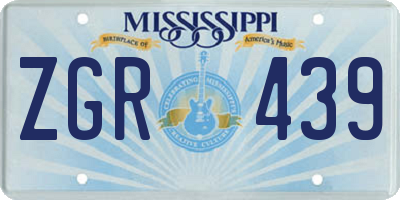MS license plate ZGR439
