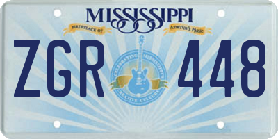 MS license plate ZGR448