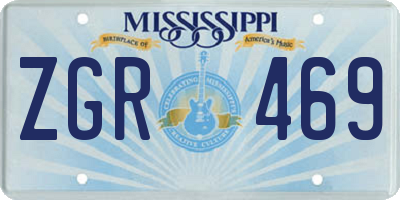 MS license plate ZGR469
