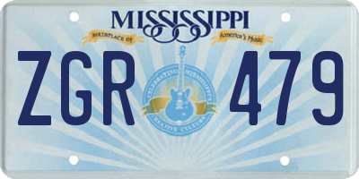 MS license plate ZGR479