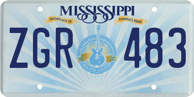 MS license plate ZGR483