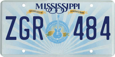 MS license plate ZGR484