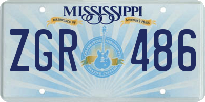 MS license plate ZGR486