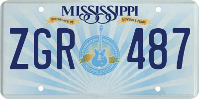 MS license plate ZGR487
