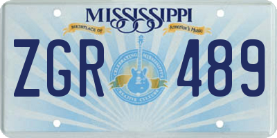MS license plate ZGR489