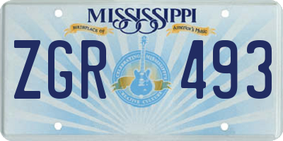 MS license plate ZGR493
