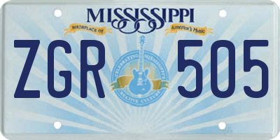 MS license plate ZGR505