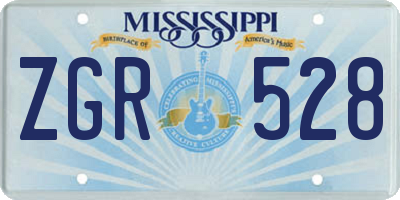 MS license plate ZGR528