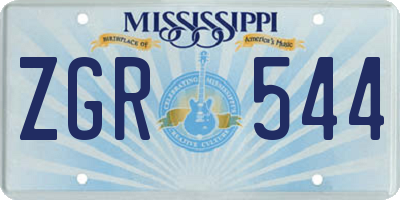 MS license plate ZGR544