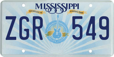 MS license plate ZGR549