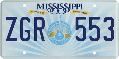 MS license plate ZGR553